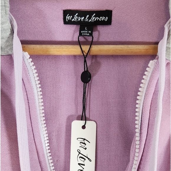 For Love & Lemons Cozy Crop Pullover Hoodie Sweater Size Large - Picture 6 of 7